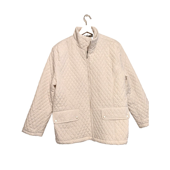 Jane Ashley white quilted jacket size 1X - Picture 1 of 7